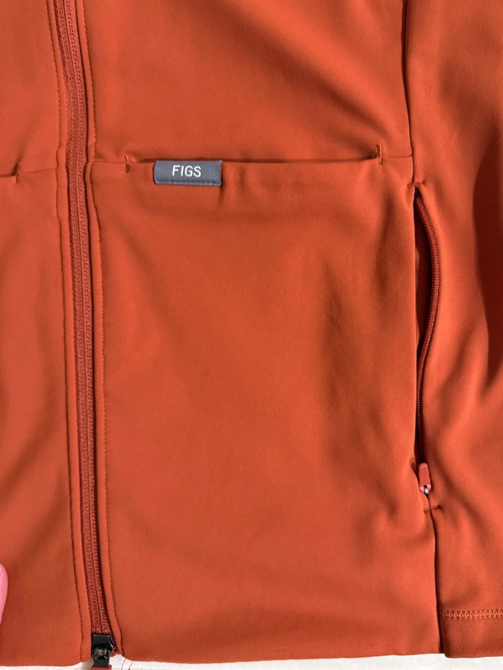 Figs Women’s On Shift CounterKnit full zip jacket in burnt orange size M - Picture 2 of 6